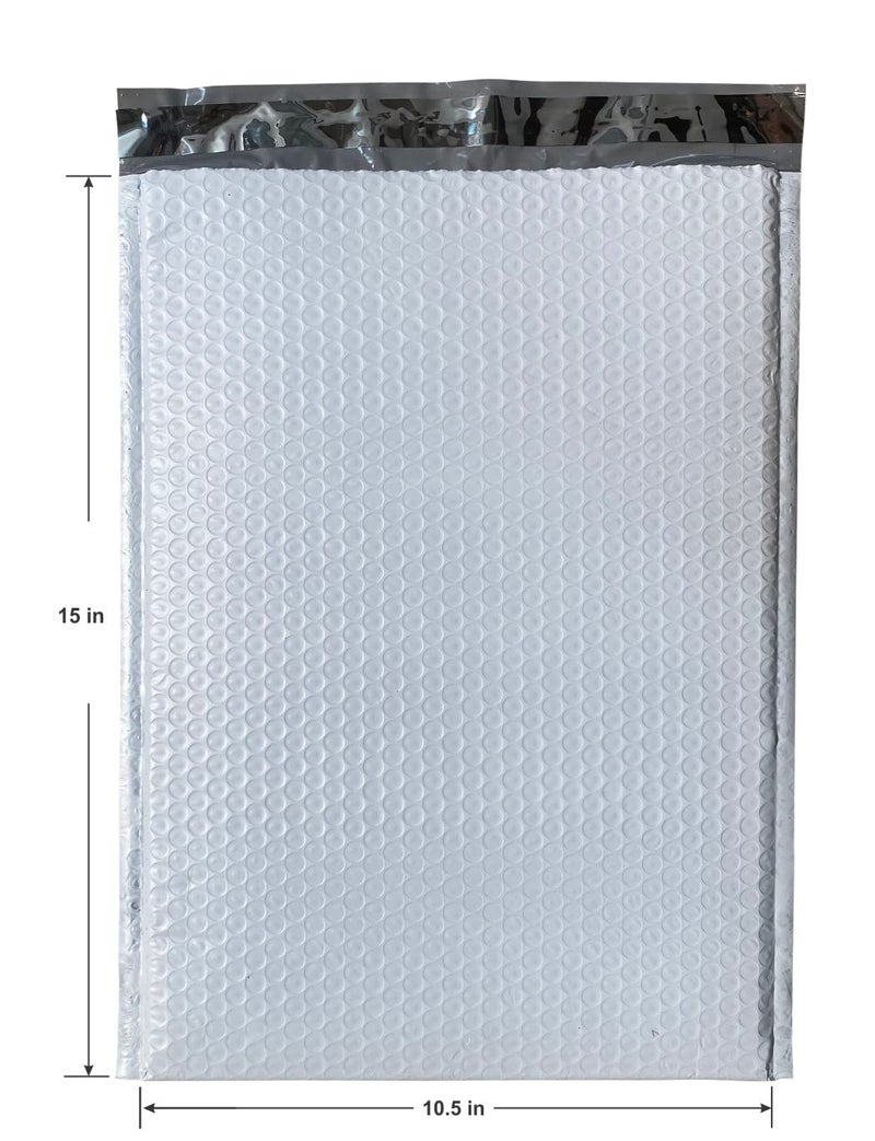 Progo 25 ct #5 Large Poly Bubble Mailers 10.5x15 Inch Bubble Lined Cushioned Poly Mailer. Tear-proof, Water-resistant and Postage-saving Lightweight Shipping Padded Envelopes/Bags. - Image 3